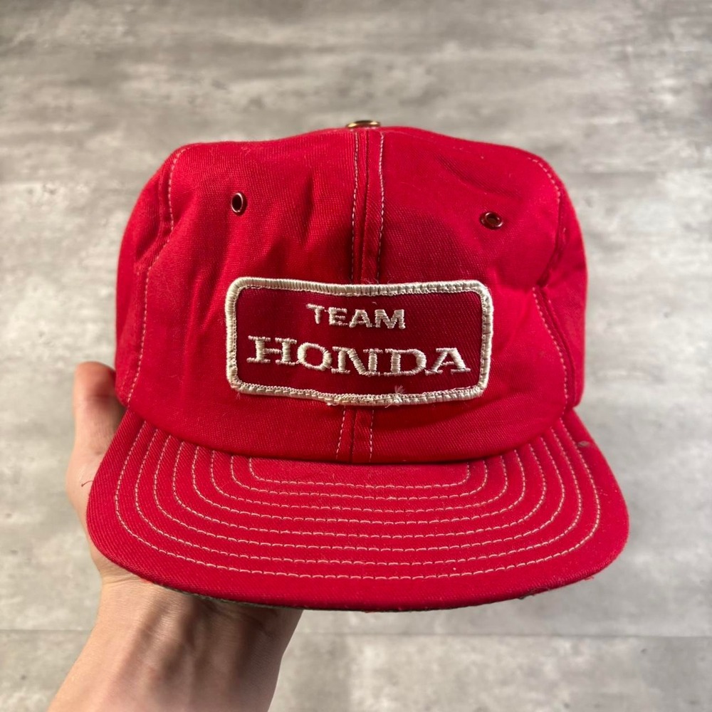Hang Ten Hat Mens OS Red Vintage 80s Team Honda Motorcycle Racing Snapback